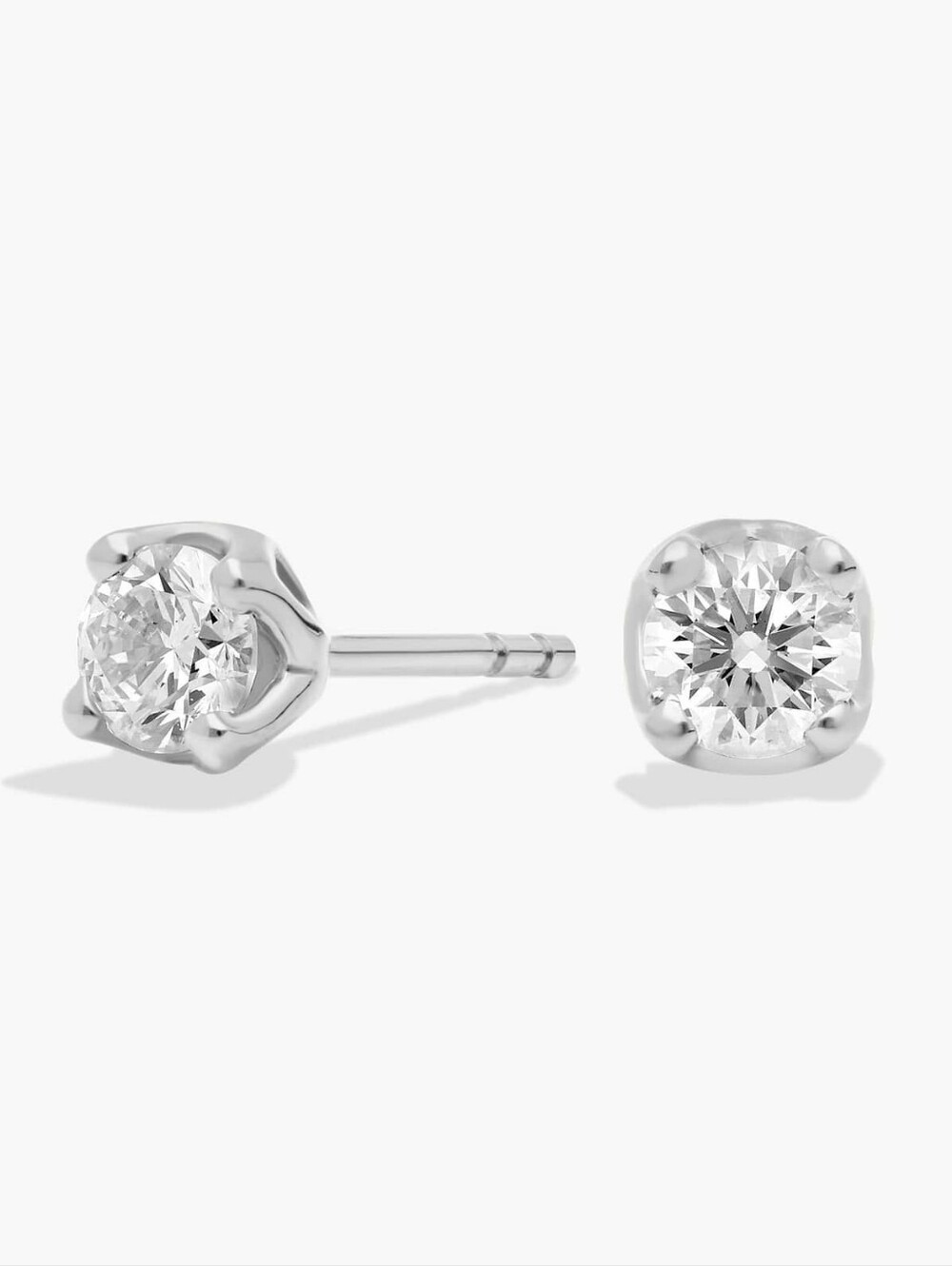 Natural Diamond Tulip Stud Earrings in 18K White Gold (1/2 ct. tw.)